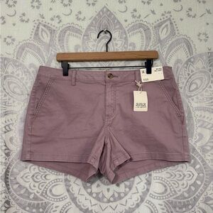 Nwt $30 A New Approach A.N.A Mid Rise Twill Khaki Short Purple Mauve Essence 14